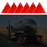 Kcgani 6 Pcs Red Safety Reflector Warning Sign, 6"x6" Slow Moving Vehicle Triangle Sign, Safety Triangles Dot Approved Road Outdoor Use for Outdoor Truck, Car, Golf Cart