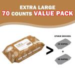 Air Jungles 3in1 Leather Cleaner Wipes 70 Count, Extra Large 8" x 10" Size, Clean Condition Protect Wipes for Vinyl and Leather Apparel Furniture Auto Car Interior Shoes Boots Bags