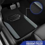 Skechers Car Floor Mats,Memory Foam Car Mats,Floor mats for Cars with Anti-Slip PVC Heel Pad,Universal Fit Automotive Floor mats for SUV,Vans,sedans, Trucks,Set of 4pcs,Grey