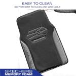 Skechers Car Floor Mats,Memory Foam Car Mats,Floor mats for Cars with Anti-Slip PVC Heel Pad,Universal Fit Automotive Floor mats for SUV,Vans,sedans, Trucks,Set of 4pcs,Grey
