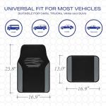 Skechers Car Floor Mats,Memory Foam Car Mats,Floor mats for Cars with Anti-Slip PVC Heel Pad,Universal Fit Automotive Floor mats for SUV,Vans,sedans, Trucks,Set of 4pcs,Grey