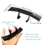 3Pcs Universal Car Mini Spoiler Wing, Creatiee Auto Car Tail Wing Mini Auto Carbon Fiber Texture Decoration Without Perforation Tail Decoration, 6.7 Inch(Black)