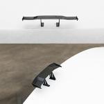 3Pcs Universal Car Mini Spoiler Wing, Creatiee Auto Car Tail Wing Mini Auto Carbon Fiber Texture Decoration Without Perforation Tail Decoration, 6.7 Inch(Black)