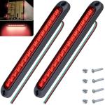 ecocstm 2 PCS Led Trailer Tail Light Bar, 10 Inch 15 Red Led Brake Lights Strip Assembly, IP67 Waterproof Trailer Light Kit for Golf Cart, for Marine Boats Golf Cart Offroad Truck RV UTV ATV