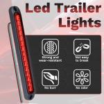 ecocstm 2 PCS Led Trailer Tail Light Bar, 10 Inch 15 Red Led Brake Lights Strip Assembly, IP67 Waterproof Trailer Light Kit for Golf Cart, for Marine Boats Golf Cart Offroad Truck RV UTV ATV