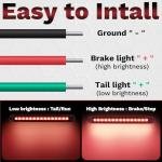 ecocstm 2 PCS Led Trailer Tail Light Bar, 10 Inch 15 Red Led Brake Lights Strip Assembly, IP67 Waterproof Trailer Light Kit for Golf Cart, for Marine Boats Golf Cart Offroad Truck RV UTV ATV