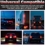 ecocstm 2 PCS Led Trailer Tail Light Bar, 10 Inch 15 Red Led Brake Lights Strip Assembly, IP67 Waterproof Trailer Light Kit for Golf Cart, for Marine Boats Golf Cart Offroad Truck RV UTV ATV