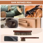 3-Pcs 100% Horse Hair Shoe Brush Kit Premium Dauber Applicator Leather Care Cleaning Set with Polishing Brush and Microfiber Cloth for Leather Suede Shoes/Boots/Bags/Cars/Cleaning/Polishing