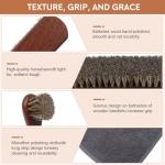 3-Pcs 100% Horse Hair Shoe Brush Kit Premium Dauber Applicator Leather Care Cleaning Set with Polishing Brush and Microfiber Cloth for Leather Suede Shoes/Boots/Bags/Cars/Cleaning/Polishing
