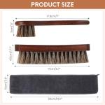 3-Pcs 100% Horse Hair Shoe Brush Kit Premium Dauber Applicator Leather Care Cleaning Set with Polishing Brush and Microfiber Cloth for Leather Suede Shoes/Boots/Bags/Cars/Cleaning/Polishing