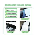 Ziciner Car Trunk Spoiler Lip Kit, 4.9 Ft Anti-Scratch Abrasion Auto Rear Wing Decor Strip, Carbon Fiber Pattern Rubber Spoiler Sticker, Universal Vehicle Exterior Accessory (Bright Black #1.77 in)