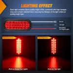 Nilight 6Inch Oval Trailer Tail Light 2PCS Red 24LED Stop Brake Turn Marker Lights w/Flush Mount Grommets Plugs IP67 Waterproof for 12V Truck ATV UTV Bus RV Camper