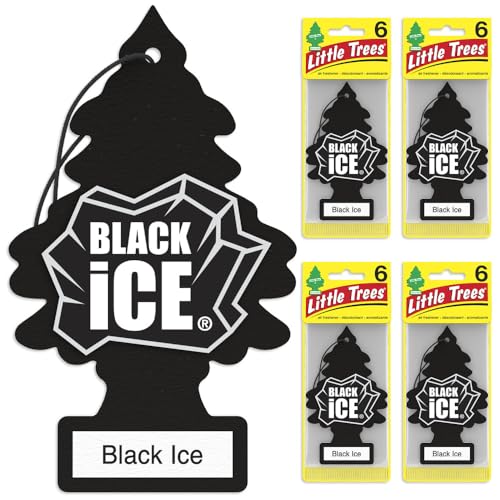 LITTLE TREES Black Ice Car Air Fresheners - 24 Pack