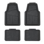 Amazon Basics 4-Piece Premium Rubber Floor Mat for Cars, SUVs and Trucks, All Weather Protection, Universal Trim to Fit, Black