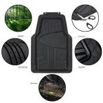 Amazon Basics 4-Piece Premium Rubber Floor Mat for Cars, SUVs and Trucks, All Weather Protection, Universal Trim to Fit, Black
