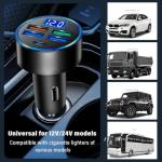 5-in-1 Car Charger, Fast Charging Car Adapter, USB Cigarette Lighter Car Accessory, Car Charger Compatible with Iphone14/14pro/13/12/Ipad/Tablet/Samsung and More. (Black)