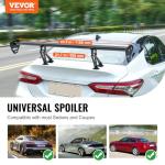 VEVOR GT Wing Car Spoiler, 43.3 inch Universal Spoiler with Single Deck, Adjustable Lightweight Aluminum, Car Rear Spoiler Wing, Racing Spoiler BGW/JDM Drift Black