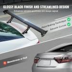 VEVOR GT Wing Car Spoiler, 43.3 inch Universal Spoiler with Single Deck, Adjustable Lightweight Aluminum, Car Rear Spoiler Wing, Racing Spoiler BGW/JDM Drift Black