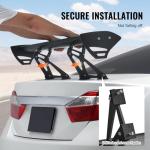 VEVOR GT Wing Car Spoiler, 43.3 inch Universal Spoiler with Single Deck, Adjustable Lightweight Aluminum, Car Rear Spoiler Wing, Racing Spoiler BGW/JDM Drift Black