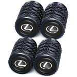 Tire Valve Caps, Valve Stem Caps for Lexus GS NX RX GX RC ES UX LX LS, Alloy Car Tire Caps for Corrosion Resistant Leak-Proof Car Accessories, Balck