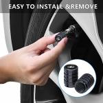Tire Valve Caps, Valve Stem Caps for Lexus GS NX RX GX RC ES UX LX LS, Alloy Car Tire Caps for Corrosion Resistant Leak-Proof Car Accessories, Balck