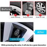 Tire Valve Caps, Valve Stem Caps for Lexus GS NX RX GX RC ES UX LX LS, Alloy Car Tire Caps for Corrosion Resistant Leak-Proof Car Accessories, Balck