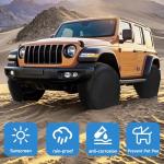 VINPATIO RV Tire Covers 4 Pack, Tough Waterproof Wheel Protector for Camper, Truck, Motohome, SUV, Car, Boat Trailer, Universal Fits Tire Diameters 36-39 inches, Black