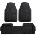 FH Group Automotive Floor Mats Universal Fit Climaproof for All Weather Protection Heavy Duty Rubber fits Most Cars, SUVs, and Trucks, Trim to Fit Black