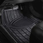 FH Group Automotive Floor Mats Universal Fit Climaproof for All Weather Protection Heavy Duty Rubber fits Most Cars, SUVs, and Trucks, Trim to Fit Black