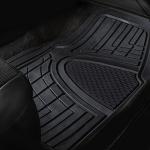 FH Group Automotive Floor Mats Universal Fit Climaproof for All Weather Protection Heavy Duty Rubber fits Most Cars, SUVs, and Trucks, Trim to Fit Black