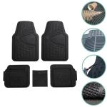FH Group Automotive Floor Mats Universal Fit Climaproof for All Weather Protection Heavy Duty Rubber fits Most Cars, SUVs, and Trucks, Trim to Fit Black