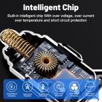 Alanph 6-in-1 Multi-Port Car Charger with Voltage Detection, 2PD+3USB+QC3.0 Fast Charge Cigarette Lighter Plug Adapter Compatible with iPhone,Android,Samsung,iPad Pro and More