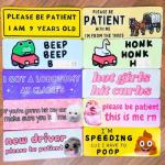 10PC Funny Car Bumper Magnet Fun Magnetic Magnets Sticker Decal Prank for Cars Truck Adults Hot Girls Hit Curbs New Driver Please Be Patient Beep Honk Poop Joke Novelty Accessories Gifts