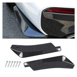 Augeny 2 PCS Rear Bumper Canard Diffuser, Anti-Crash Bumper Lip Body Kit, Universal Rear Installed Lip Diffuser Splitter Canard Protector (Carbon Fiber)