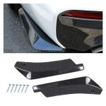 Augeny 2 PCS Rear Bumper Canard Diffuser, Anti-Crash Bumper Lip Body Kit, Universal Rear Installed Lip Diffuser Splitter Canard Protector (Carbon Fiber)