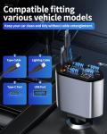 Retractable Car Charger, 4 in 1 Fast Charging Car Charger USB-C & USB-A Compatible with iPhone 16/15/14/13/12/11,Galaxy,Pixel