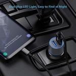 Fast USB Car Charger for Samsung Galaxy A55/A54/A53/A50/A15/A14/S25/S24/S23/S22/S21 Plus/Ultra/S10/S9/S8/Note 20/A10S/A21/A31/A51 Quick Charge 3.0 Dual USB Rapid Car Charger with Type C Cable 3.3ft