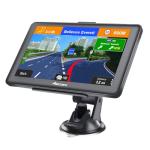 GPS Navigator for Car, Latest 2025 Map 7 Inch Touch Screen, Real Voice Spoken Turn-by-Turn Direction Reminding Navigation System for Cars, Vehicle GPS with Speed and Red Light Warning