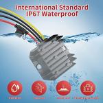 12V to 5V Converter 10A 50W, 24V to 5V Converter with Fuse Waterproof and Wire Terminal Block, Buck Converter 24V to 5V for Car Electronics Truck Vehicle System Cart LED Light (Accept DC 8-40V Inputs)