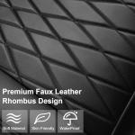 CAR PASS 2 Pack Leather Front Car Seat Covers, Bottom Seat Covers Full Wrapped with Storage Pocket, Anti-Slip Leather Seat Protectors,Waterproof Seat Cushion Pad Universal Fit Sedan SUV Truck, Black