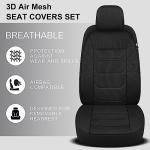 Pariiaotin 3D Air Mesh Car Seat Cover Full Sets Washable and Breathable Premium Cloth Automotive Vehicle Seat Covers for Cars Interior, Universal Fit for Most Cars, Sedan, Truck, SUV(Black)