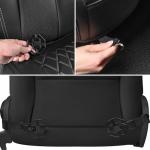 CAR PASS 2 Pack Leather Front Car Seat Covers, Bottom Seat Covers Full Wrapped with Storage Pocket, Anti-Slip Leather Seat Protectors,Waterproof Seat Cushion Pad Universal Fit Sedan SUV Truck, Black