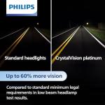 Philips Automotive Lighting 9005 CrystalVision Platinum Superior Upgrade Automotive Replacement Bright White Headlight Bulb, Fits Select High Beam, Low Beam, Fog Positions (2 Pack)