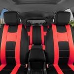 BDK carXS Forza Red Car Seat Covers Full Set, Two-Tone Front Seat Covers with Matching Back Seat Cover for Cars, PolyCloth Protectors with Split Bench Design, Automotive Interior Covers