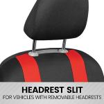 BDK carXS Forza Red Car Seat Covers Full Set, Two-Tone Front Seat Covers with Matching Back Seat Cover for Cars, PolyCloth Protectors with Split Bench Design, Automotive Interior Covers