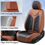 Coverado Seat Covers, Car Seat Covers Full Set, Leather Seat Covers for Cars, Automotive Seat Covers Car Seat Protector Car Accessories Fit for Most Sedans SUV Pick-up Truck(Black&Brown)