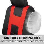 BDK carXS Forza Red Car Seat Covers Full Set, Two-Tone Front Seat Covers with Matching Back Seat Cover for Cars, PolyCloth Protectors with Split Bench Design, Automotive Interior Covers