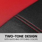 BDK carXS Forza Red Car Seat Covers Full Set, Two-Tone Front Seat Covers with Matching Back Seat Cover for Cars, PolyCloth Protectors with Split Bench Design, Automotive Interior Covers