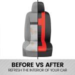 BDK carXS Forza Red Car Seat Covers Full Set, Two-Tone Front Seat Covers with Matching Back Seat Cover for Cars, PolyCloth Protectors with Split Bench Design, Automotive Interior Covers