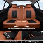 Coverado Seat Covers, Car Seat Covers Full Set, Leather Seat Covers for Cars, Automotive Seat Covers Car Seat Protector Car Accessories Fit for Most Sedans SUV Pick-up Truck(Black&Brown)